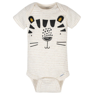 Gerber Unisex Baby 8-Pack Short Sleeve Onesies Bodysuits And Toddler T Shirt Set, Tiger Green, 6-9 Months Us