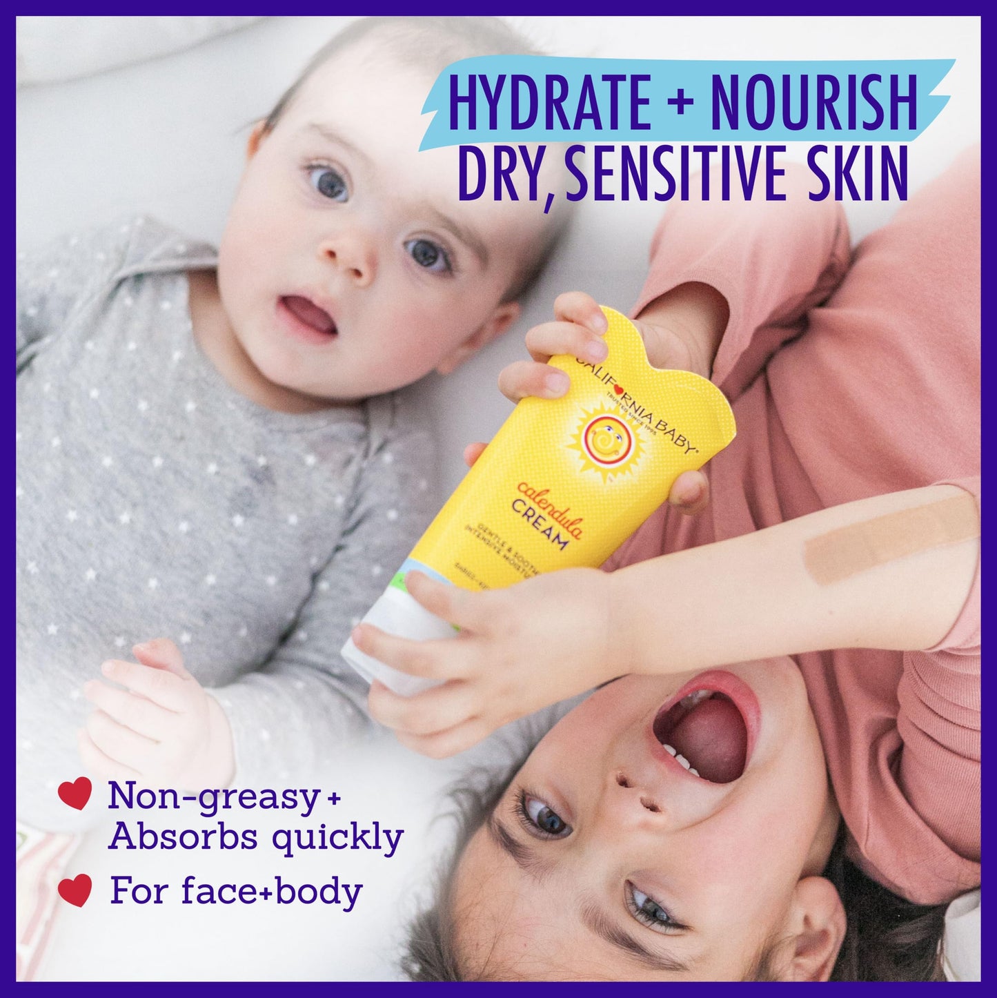 California Kids Calendula Cream | 100% Plant-Based Skin Care For Kids | Lavender Kids Lotion For Dry Sensitive Skin | Hypoallerg