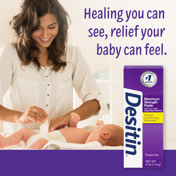 Desitin Maximum Strength Baby Diaper Rash Cream With 40% Zinc Oxide For Treatment, Relief & Prevention, Hypoallergenic, Phthalat