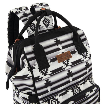 Wrangler Backpack Organized Travel Baby Bag With Stroller Strap Aztec Black