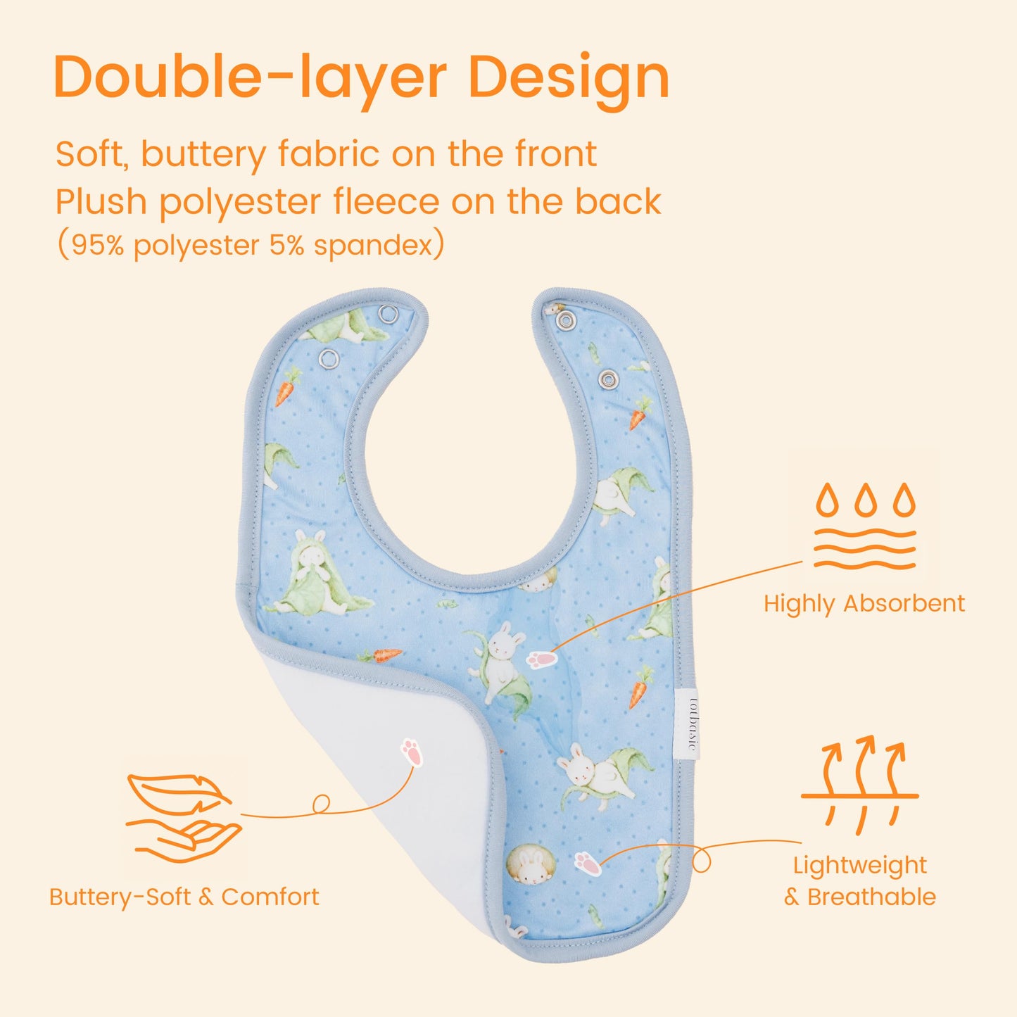 Totbasic Super Soft Baby Bibs For Spring Time, 18-Pack Light Girls Boys Drooling And Teething Bibs For 0-36 Months Infants Squar