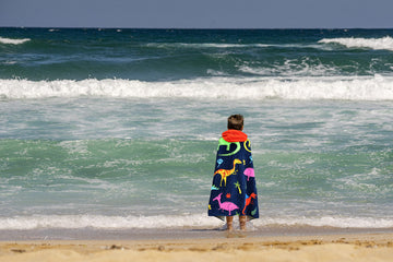 Dashn Products Hooded Bath Beach Towel For Kids - Dinosaur - Large 50'X30' Inch Cotton Soft Absorbent With Hood For Toddler, B