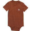 Carhartt Baby Short Sleeve Bodysuit With Pocket, Carhartt Brown, 12 Months