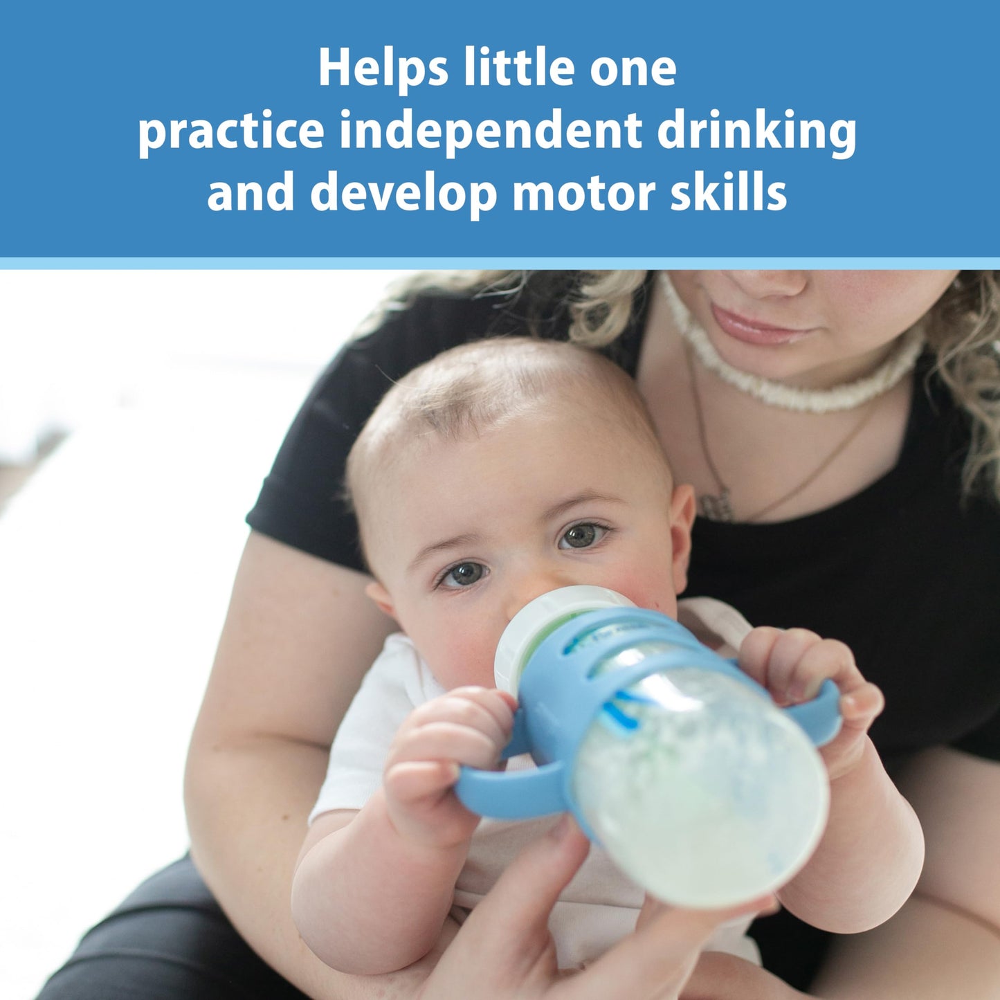 Dr. Brown'S Milestones 100% Silicone Baby Bottle Handles, Wide-Neck, Removable Easy-Grip Transitional Sippy Cup Handles, Light B