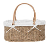 QINGTUHOME Handwoven Wicker Diaper Caddy Organizer, Multi functional Baby Diaper Bag for Nursery & Home Storage, Detachable Li