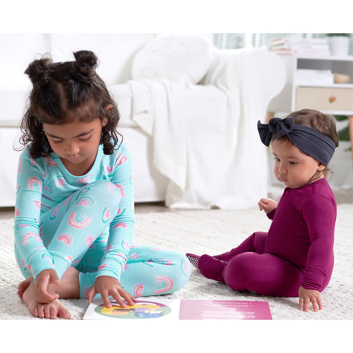 Gerber Unisex Baby Toddler Buttery Soft 2-Piece Snug Fit Pajamas With Viscose Made From Eucalyptus, Rainbow, 12 Months