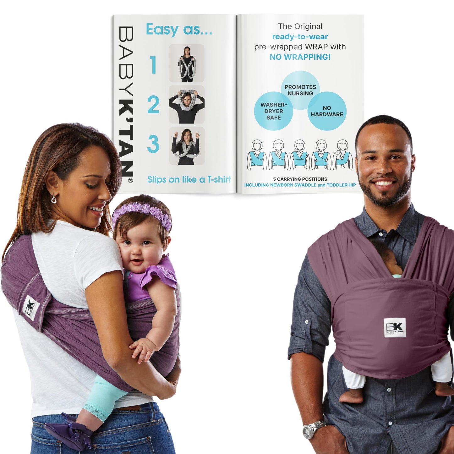 Original Baby Ktan Baby Carrier: #1 Easy Pre-Wrapped, Soft, Slip-On, No Rings, No Buckles | 5 in 1 Baby Sling Gift | The Best H