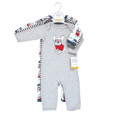 Hudson Baby Unisex Baby Cotton Coveralls, Boy Whimsical Dog, 3-6 Months