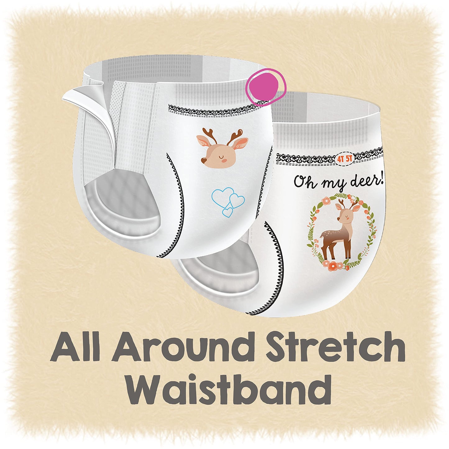 Cutie Girls 4T/5T Refastenable Potty Training Pants, Hypoallergenic With Skin Smart, 76 Count