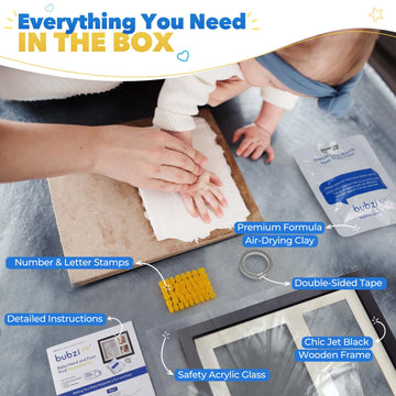 Baby Footprint Kit, Baby Foot And Hand Print Kit, Keepsake Frame, Nursery Pictures Frames, Hand Print Mold Kit, New Mom Gifts, B