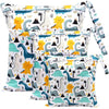 FenFang Wet Bag, Cloth Nappy Bags 3 PCS Produce Bags Wet Dry Suit Bag Storage Organiser, Waterproof Washable Reusable Large Doub