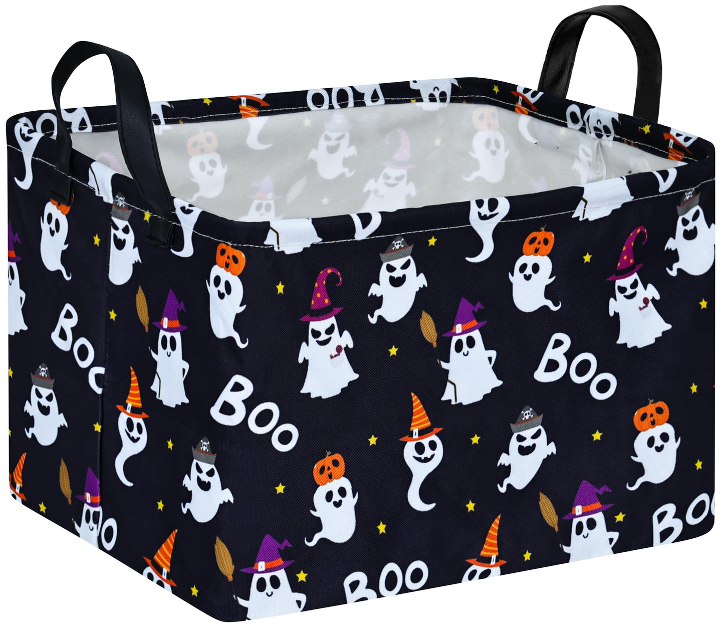 VAIVUSTO Halloween Ghost Storage Basket Empty Toys Box Cute Pumpkin Gifts Baskets for Kids Waterfroof Hamper Organizer Bin for H