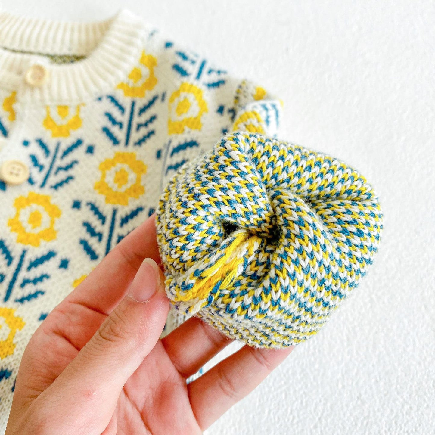 Simplee Kids Baby Sweater Cardigan Jacquard Cable-Knit Spring Coat Long Sleeve Cardigan For Baby Girl 6-12 Monthes