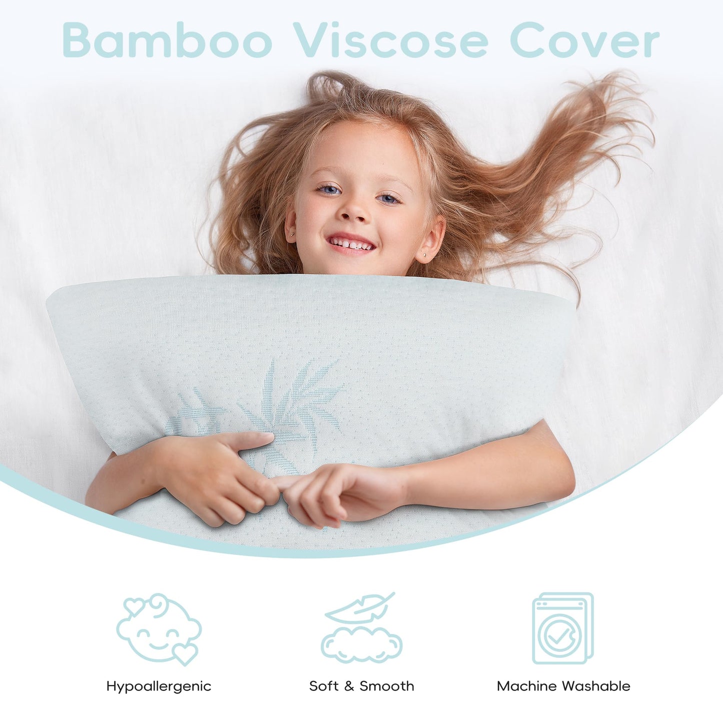 Attababy Toddler Pillow, Adjustable Memory Foam Small/Mini Pillow For Toddler 2 Years & Above, For Kids Sleeping, Napping Or Tra