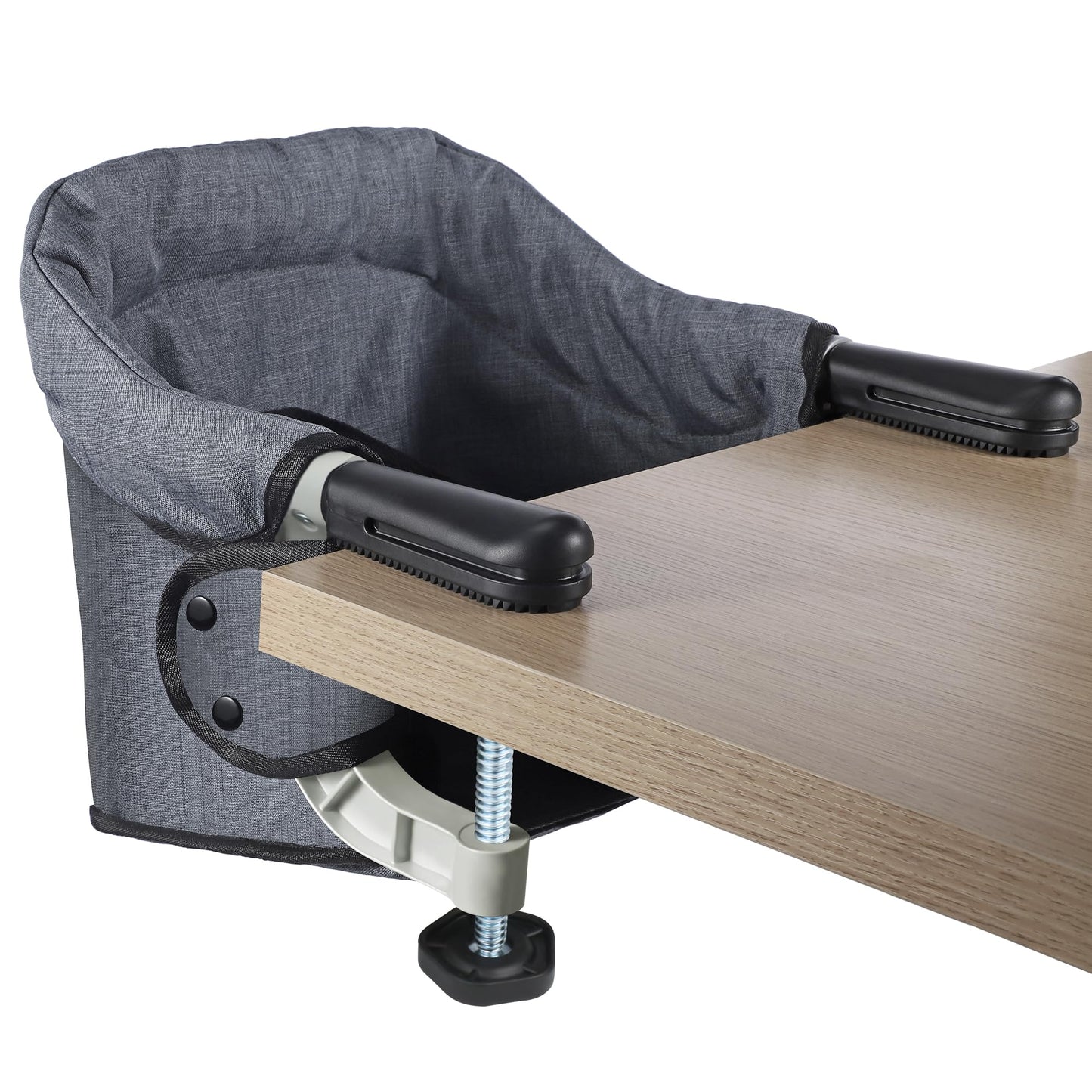 Hook On High Chair for Babies 6-36 Months - Portable Foldable Baby Feeding Seat with Carry Bag, Non-Slip Aluminum Clamp, Machine
