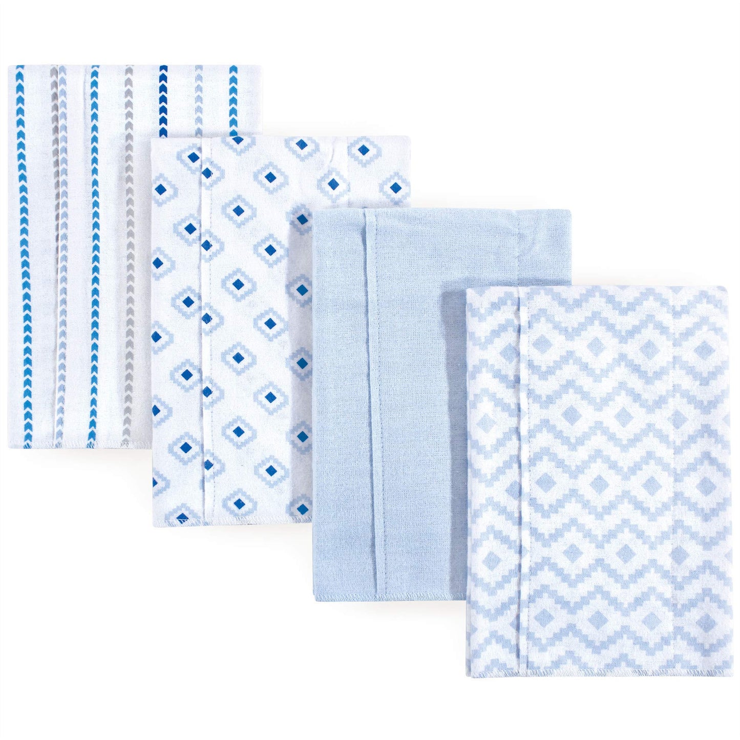 Hudson Baby Unisex Baby Cotton Flannel Burp Cloths, Boy Modern, One Size
