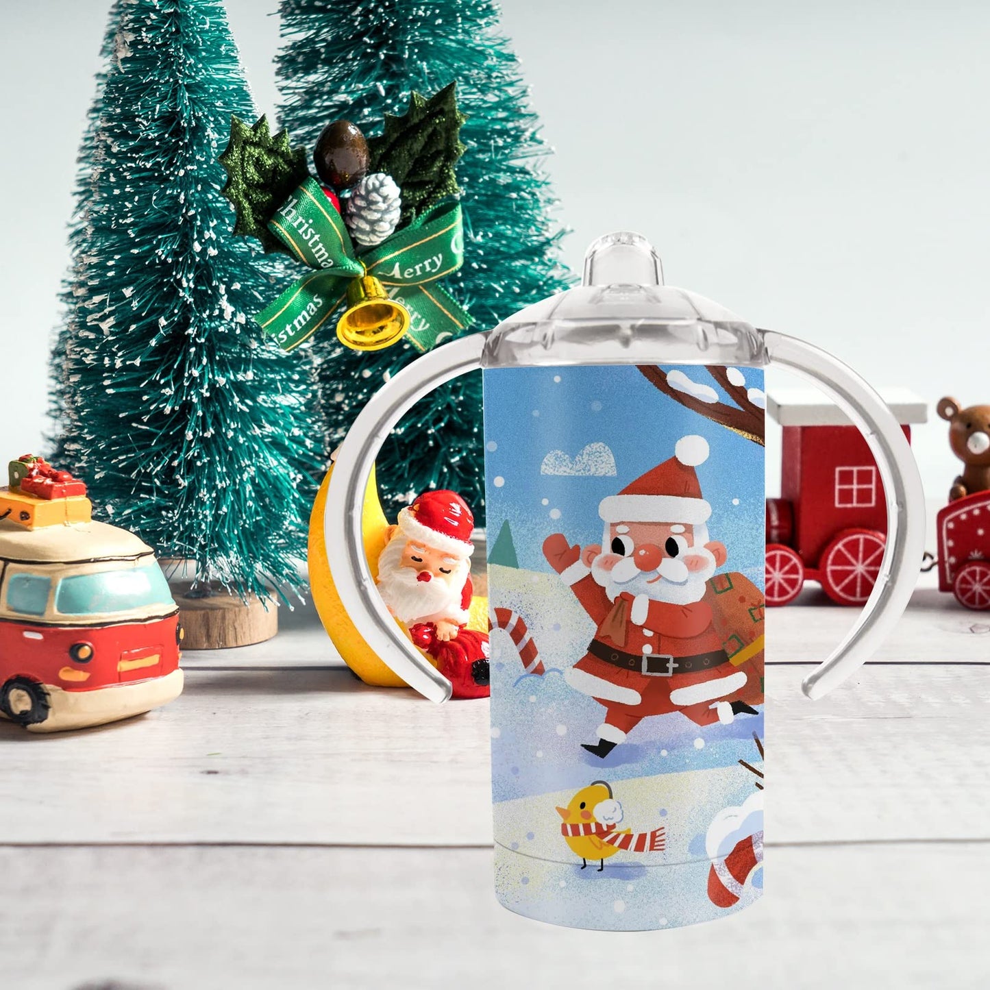 Okba 6 Pack 12 Oz Sublimation White Blank Straight Sippy Cup