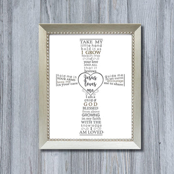 Jesus Loves Me Frame For Baby'S Baptism, Dedication Or Christening - Made In Usa Frame - Gift For Granddaughter/Grandson/Godson/