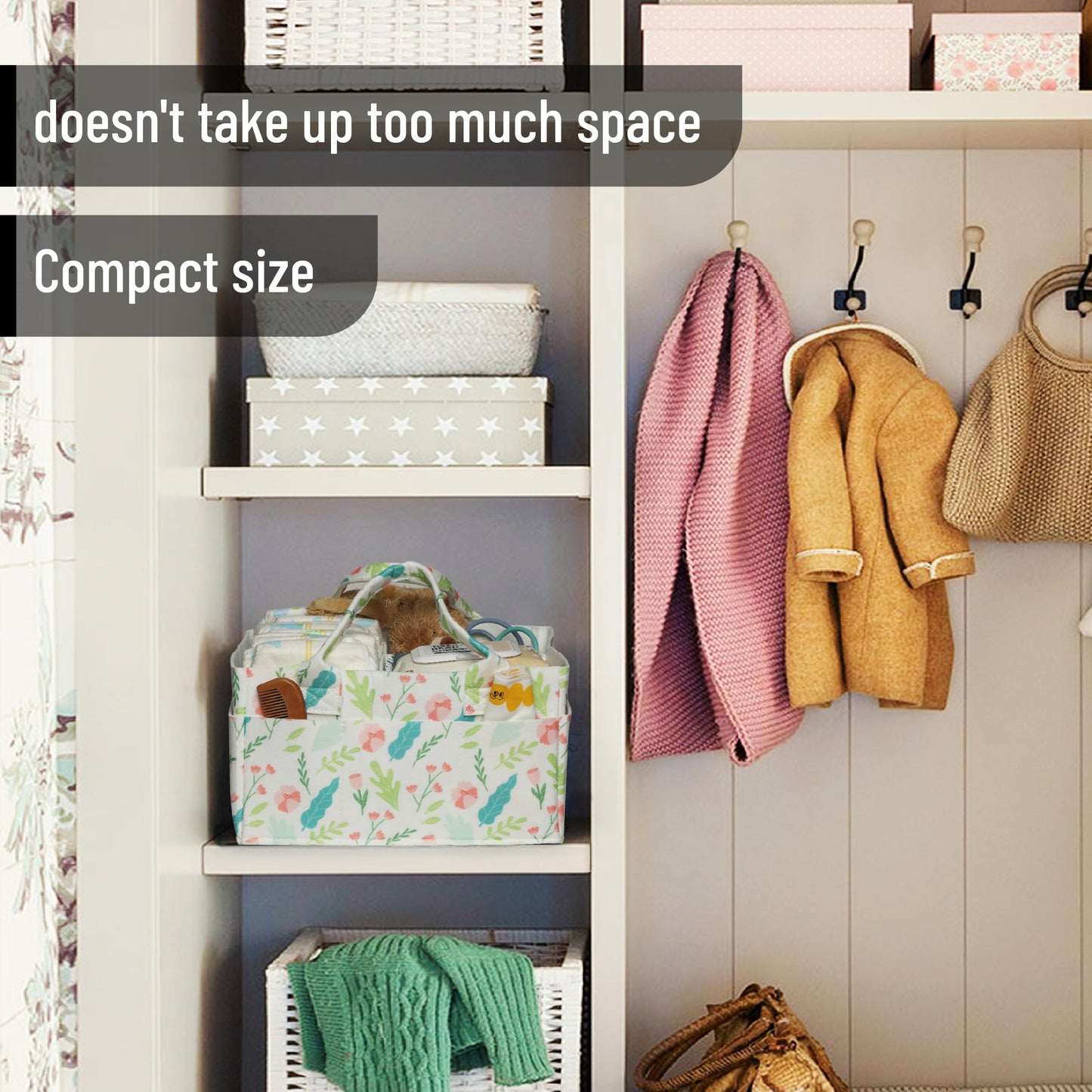 Mr. Pen- Baby Diaper Caddy Organizer, Blooming Palette, Diaper Organizer, Car Diaper Caddy, Baby Caddy Organizer, Portable Diape