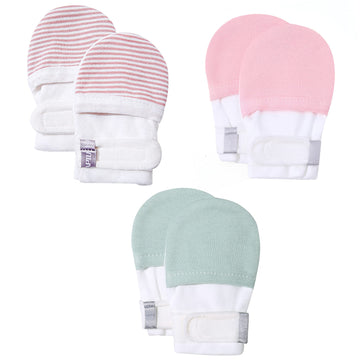 Hapiu Baby Mitten,3 Pack, Pink Stripe&Blush&Sage, 0-3 Months