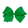 Wee Ones Girls' Classic Grosgrain Hair Bows On A Weestay No-Slip Hair Clip, Handmade, King Sized Bow, Green