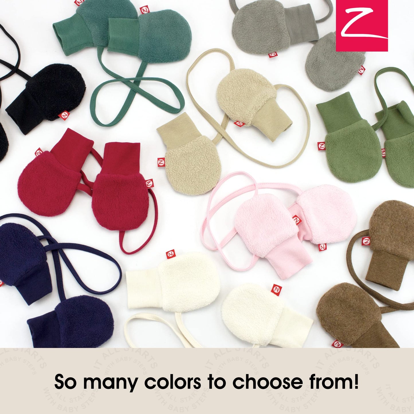 Zutano Fleece Mittens For Babies, Infants, And Newborns, Thumbless Outdoor Winter Baby Gloves, Mocha Heather