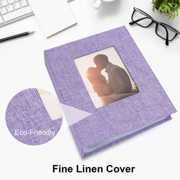 Vienrose Small Photo Album 4X6 Photos, 2 Pack Linen Cover Mini Photo Book, 26-Page Holds 52 Pictures, Artwork Or Postcards Stora