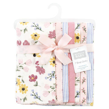 Hudson Baby Unisex Baby Cotton Flannel Burp Cloths, Soft Painted Floral 7 Pack, One Size