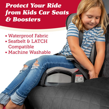Lusso Gear Car Seat Protector For Baby Car Seat (Bench Seat Cover) - Waterproof - Thick Padding - Protects Fabric Or Leather Sea