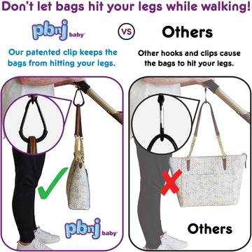 Stroller Hooks For Hanging Diaper Bags - Mommy Stroller Clip And Stroller Accessories Organizer Hook - Large Carabiner Clips For