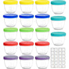 Youngever 18 Pack Baby Food Storage, 4 Oz Baby Food Containers With Lids, 6 Assorted Colors, With Lids Labels