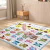 Baby Play Mat For Floor, 2 In 1 Crawling & Learning 50X50 Playpen With Vivid Alphabet & Animal Pattern, Non-Slip One-Piece Foam