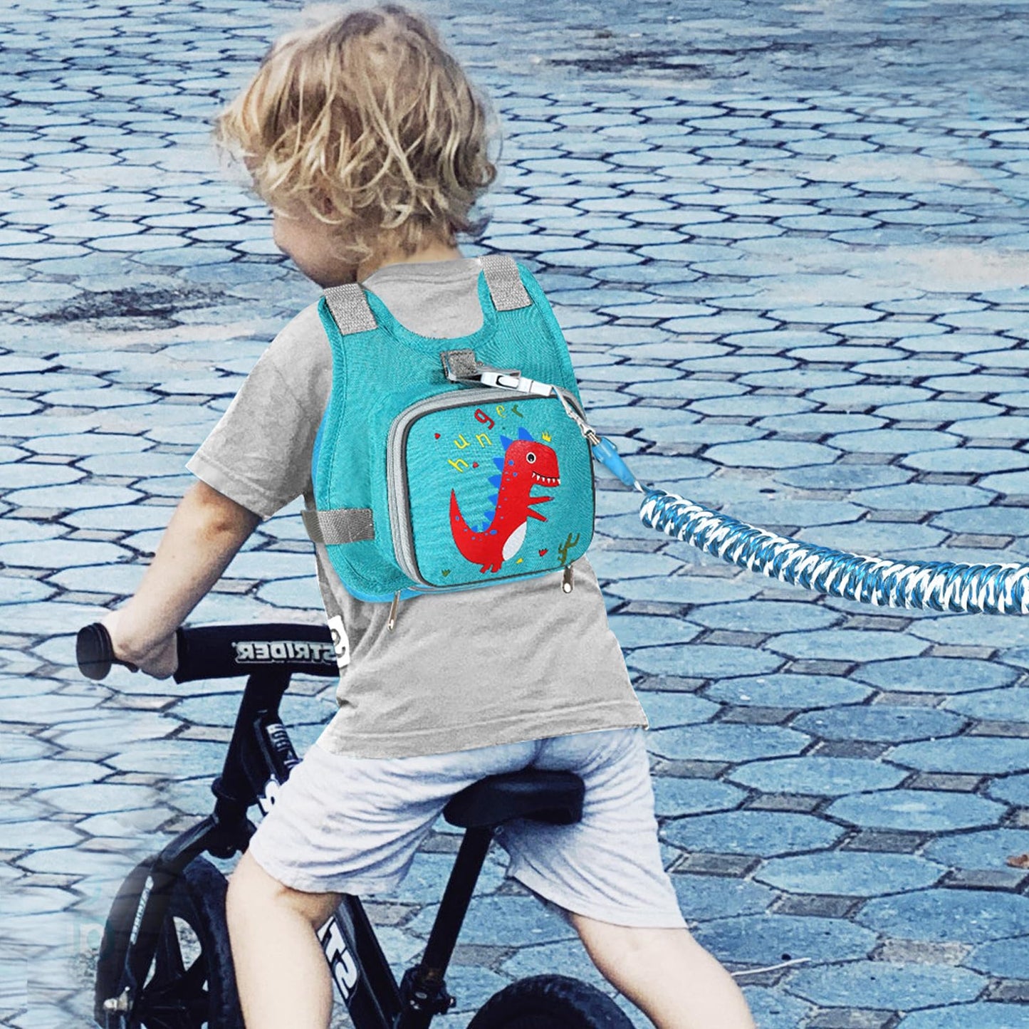 Toddler Harness Leash + Anti Lost Wrist Link, Accmor Dinosaur Baby Harnesses With Kids Leashes For Boys, Cute Child Walking Anti