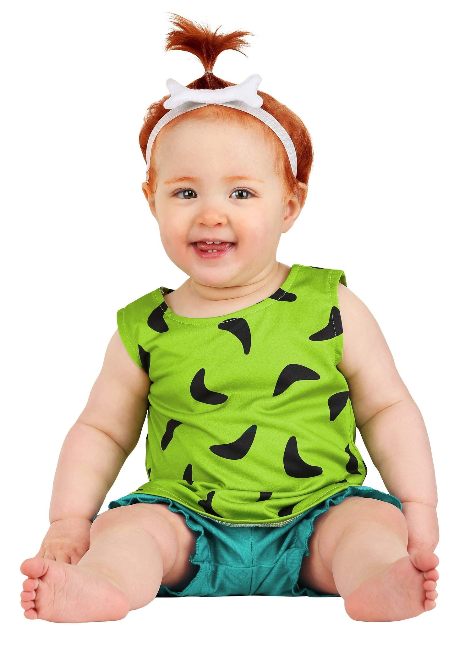 Fun Costumes - Flintstones Pebbles Costume For Infants, Flintstones Baby Cavewoman Outfit For Cosplay & Halloween (0/3Mo, Green,