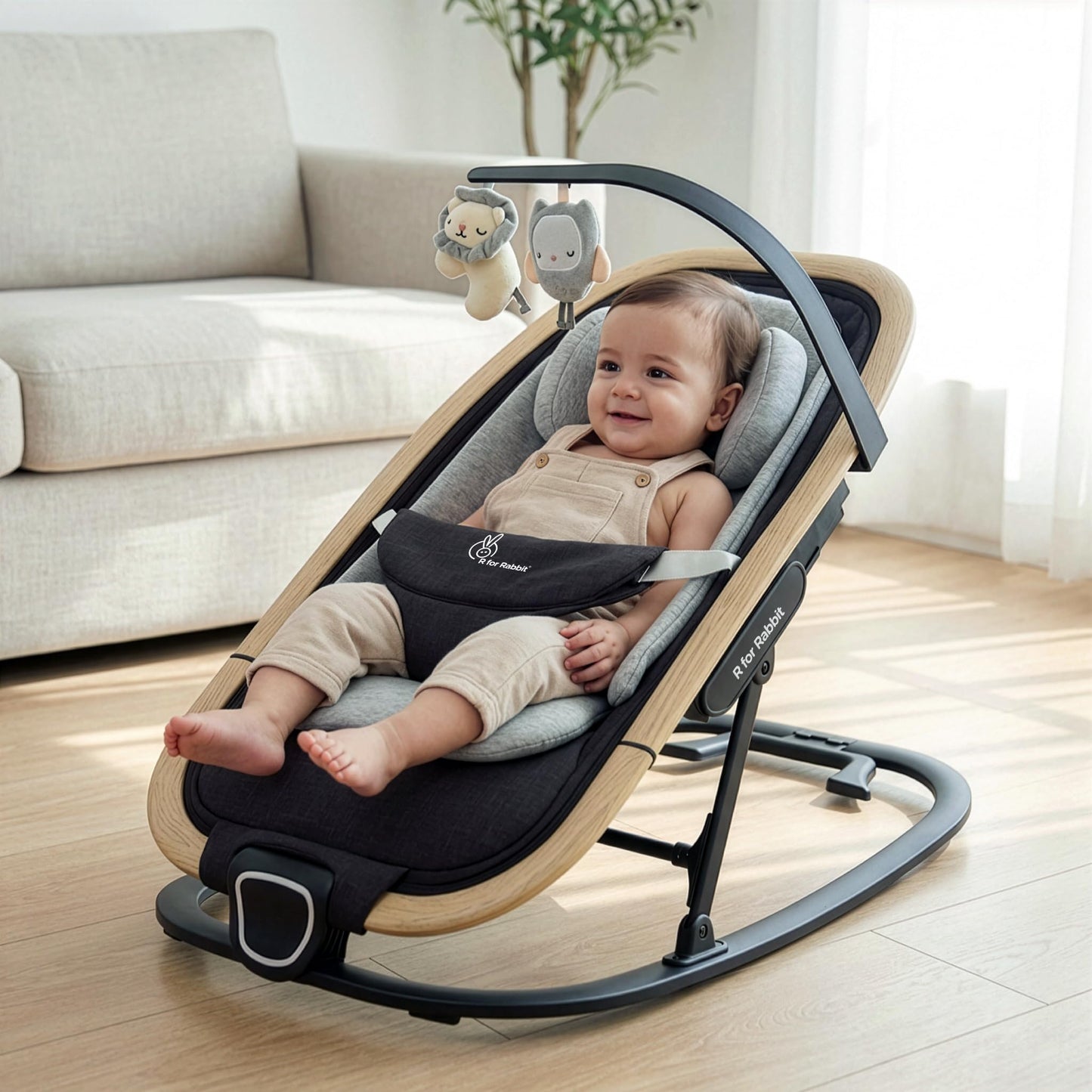 R For Rabbit Rock N Nap Bliss Baby Rocker & Bouncer 2-In-1 | Lightweight & Travel-Friendly One-Hand Multi-Recline Kids Rocking C