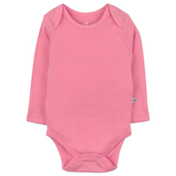 Honestbaby 5-Pack Organic Cotton Long Sleeve Bodysuits, Pink Ombre, 18 Months