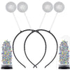 Funcredible Silver Alien Headbands And Glitter - Martian Alien Antenna Headbands - Sparkly Alien Costume Accessories - Alien Hal