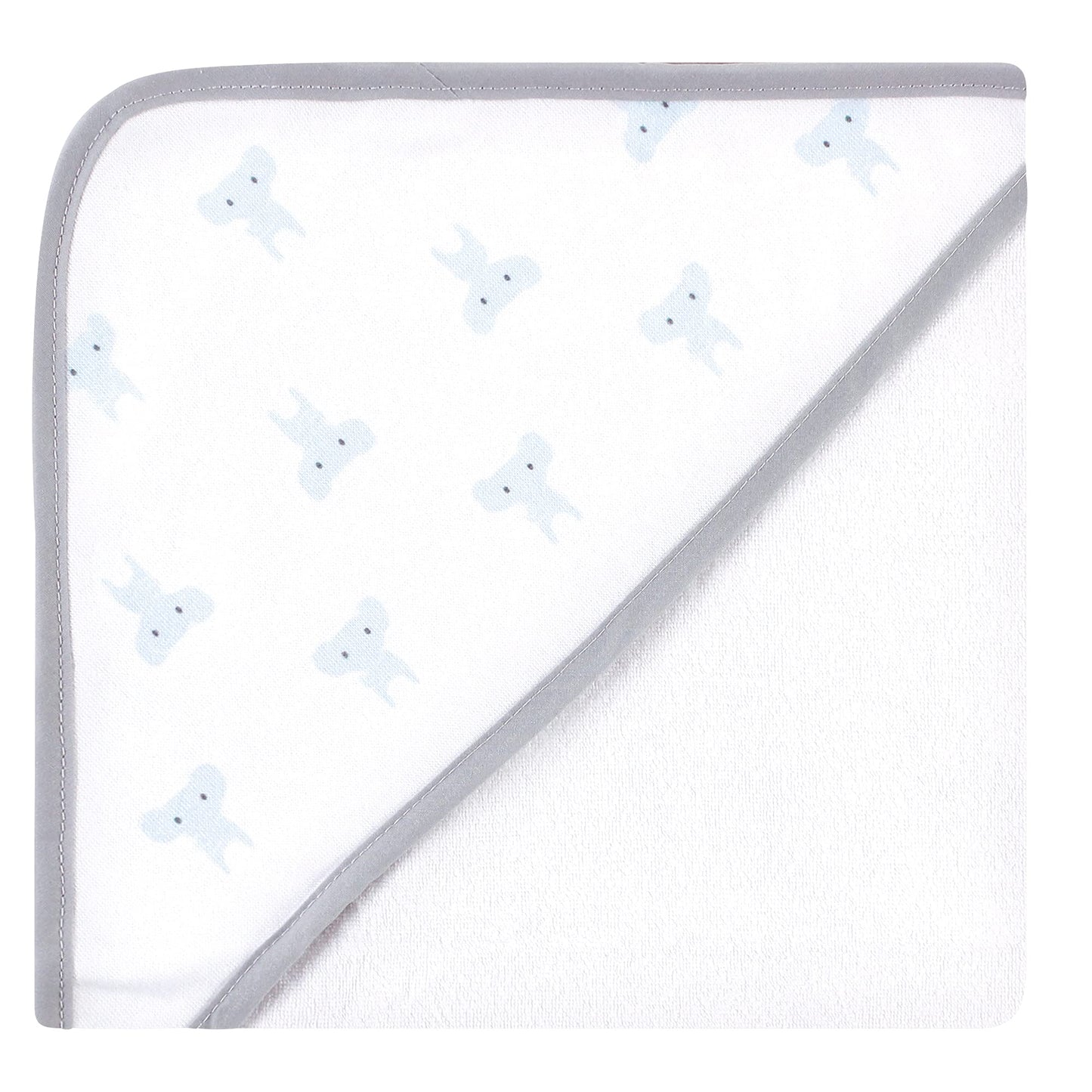 Hudson Baby Unisex Baby Cotton Rich Hooded Towels, Blue Elephant, One Size