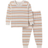Modern Moments By Gerber Baby Hacci Snug Fit 2-Piece Pajama Set, Oatmeal Heather Stripe, 4T