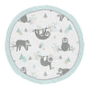 Sweet Jojo Designs Blue Sloth Boy Girl Baby Playmat Tummy Time Infant Play Mat - Turquoise, Grey And Green Jungle Leaf Botanical