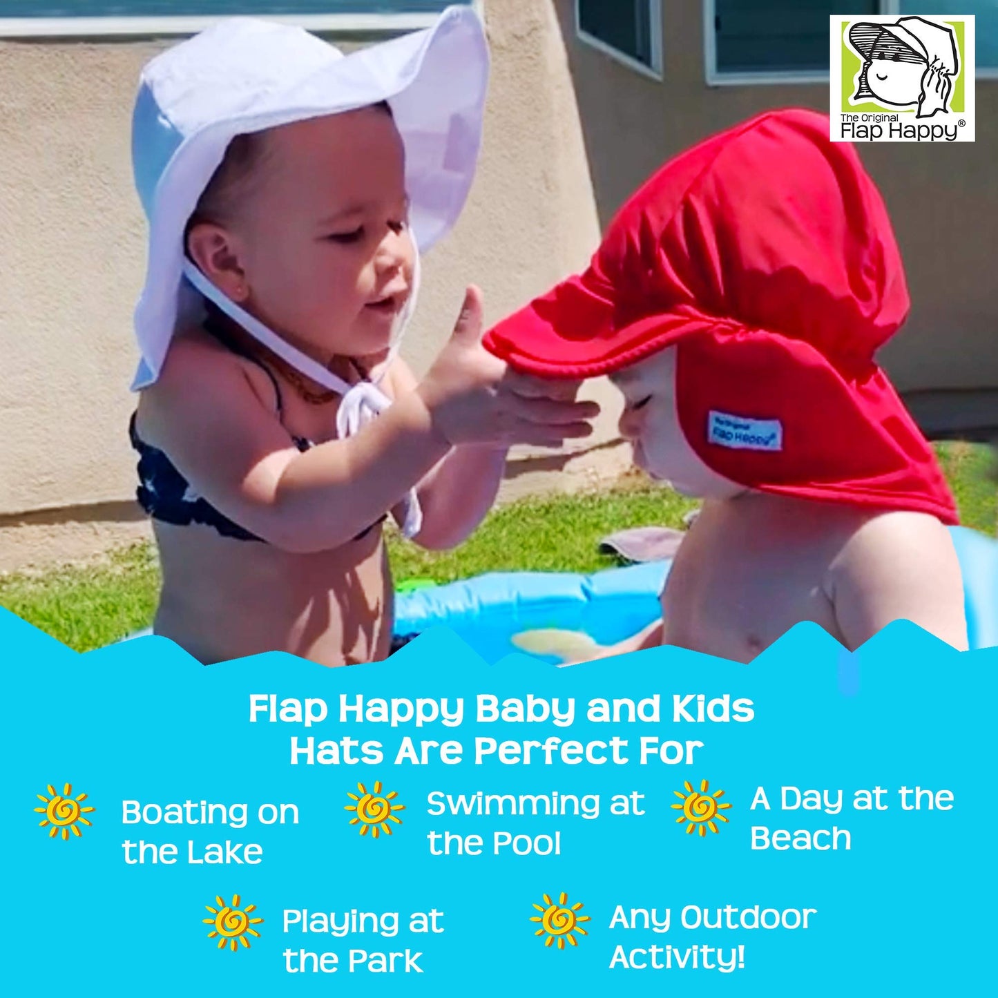 Flap Happy Baby And Children'S Floppy Hat Upf 50+, Highest Certified Uv Sun Protection, Navy, X-Small