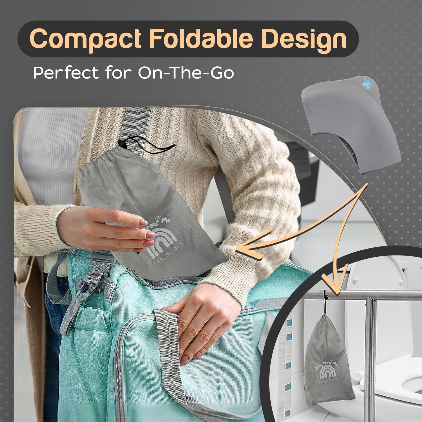 Baby Proof Me Potty Training Seat Travel - Foldable Potty Training Seat Cover For Toddlers, Portable Toddler Toilet Seat, Travel