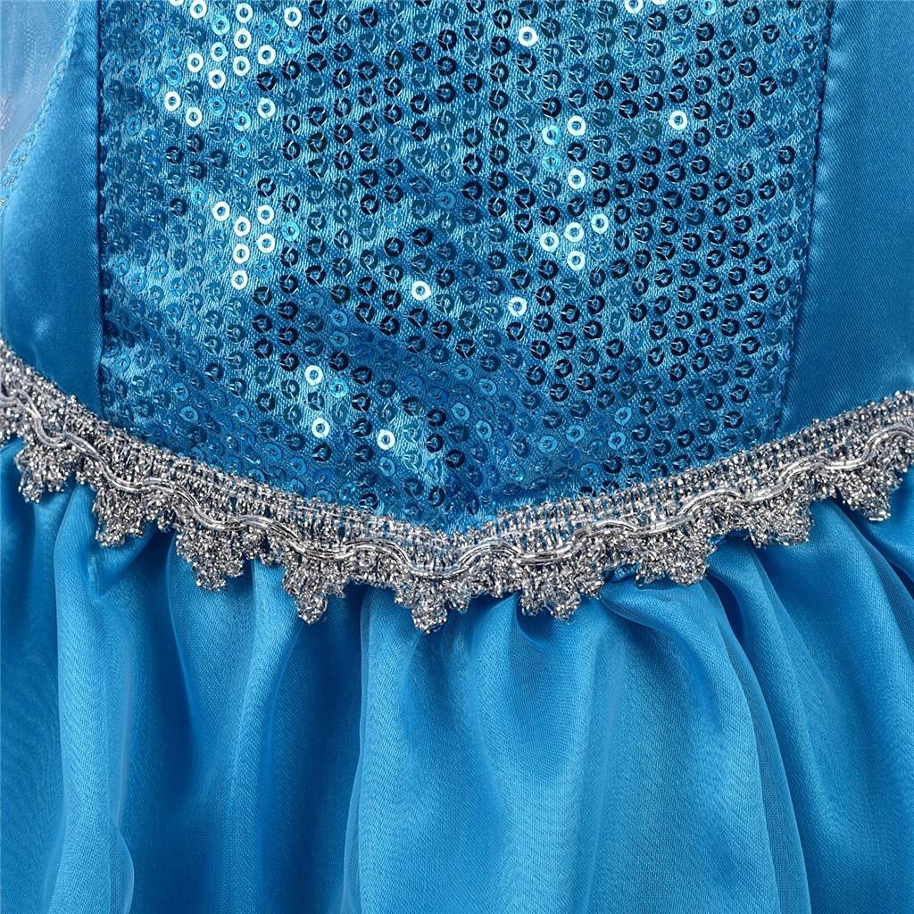 Dressy Daisy Little Girls' Ice Princess Dress Costume Birthday Halloween Christmas Fancy Party Dresses With Cape Draping And Acc