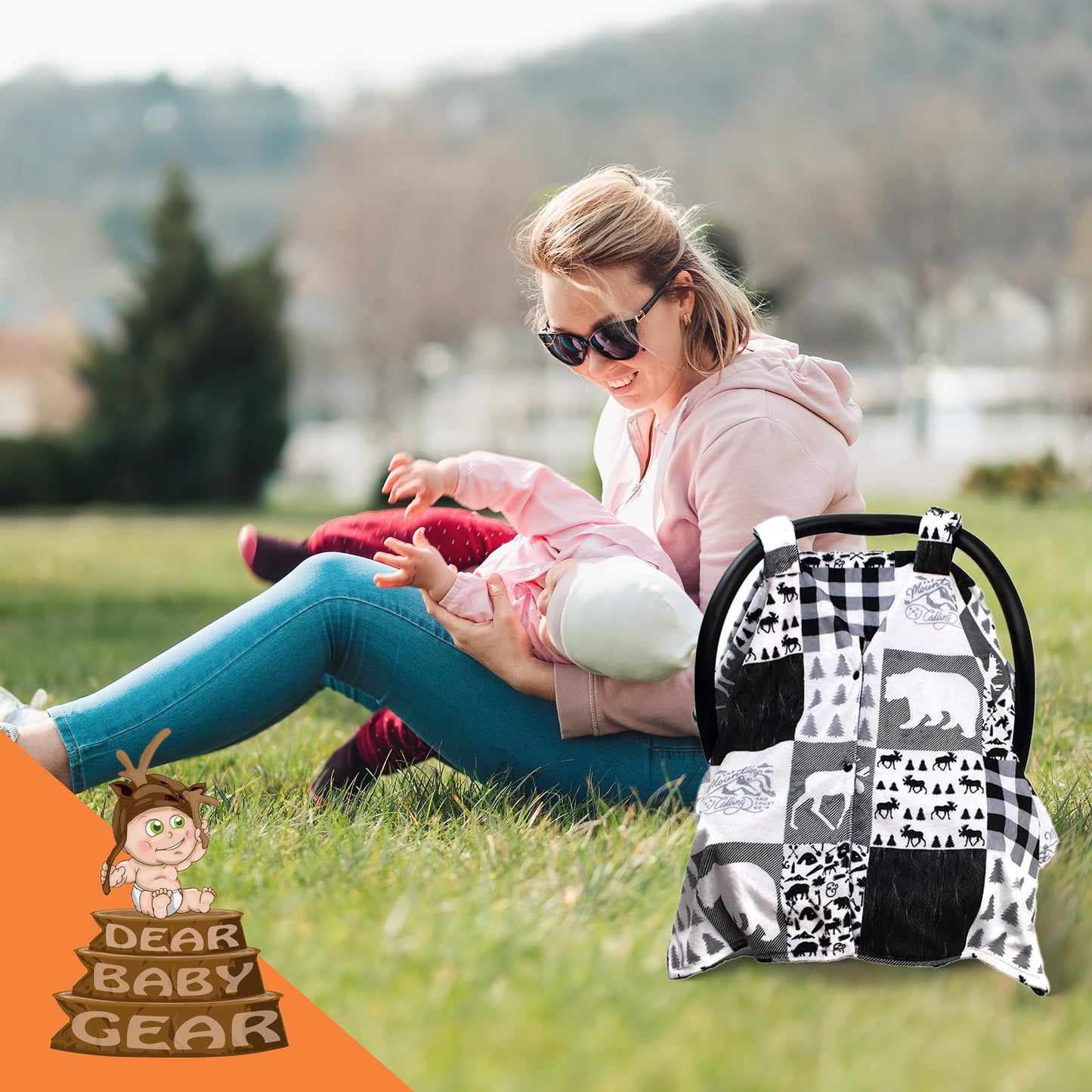 Dear Baby Gear - Infant Carseat Canopy And Winter Covers - Cozy Baby Car Seat Cover For Girls And Boys - Stroller Cover - Mounta