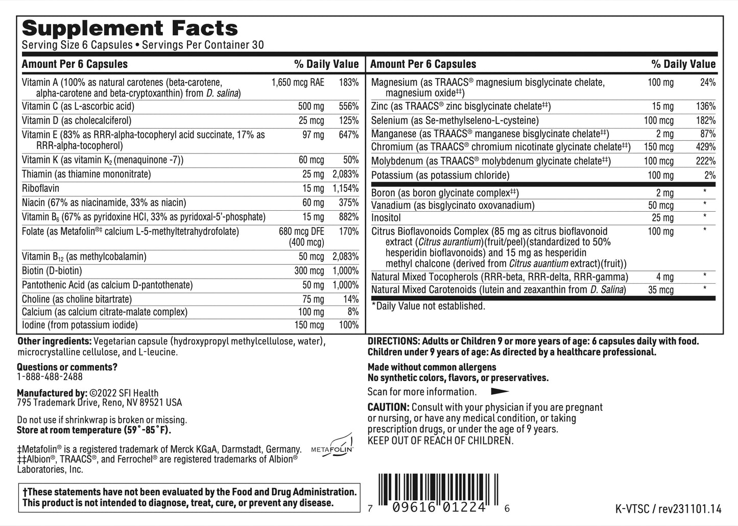 Klaire Labs Vitaspectrum Capsules - Multivitamin & Multimineral For Kids With 28 Essential Nutrients Including Folate, B12, B6,