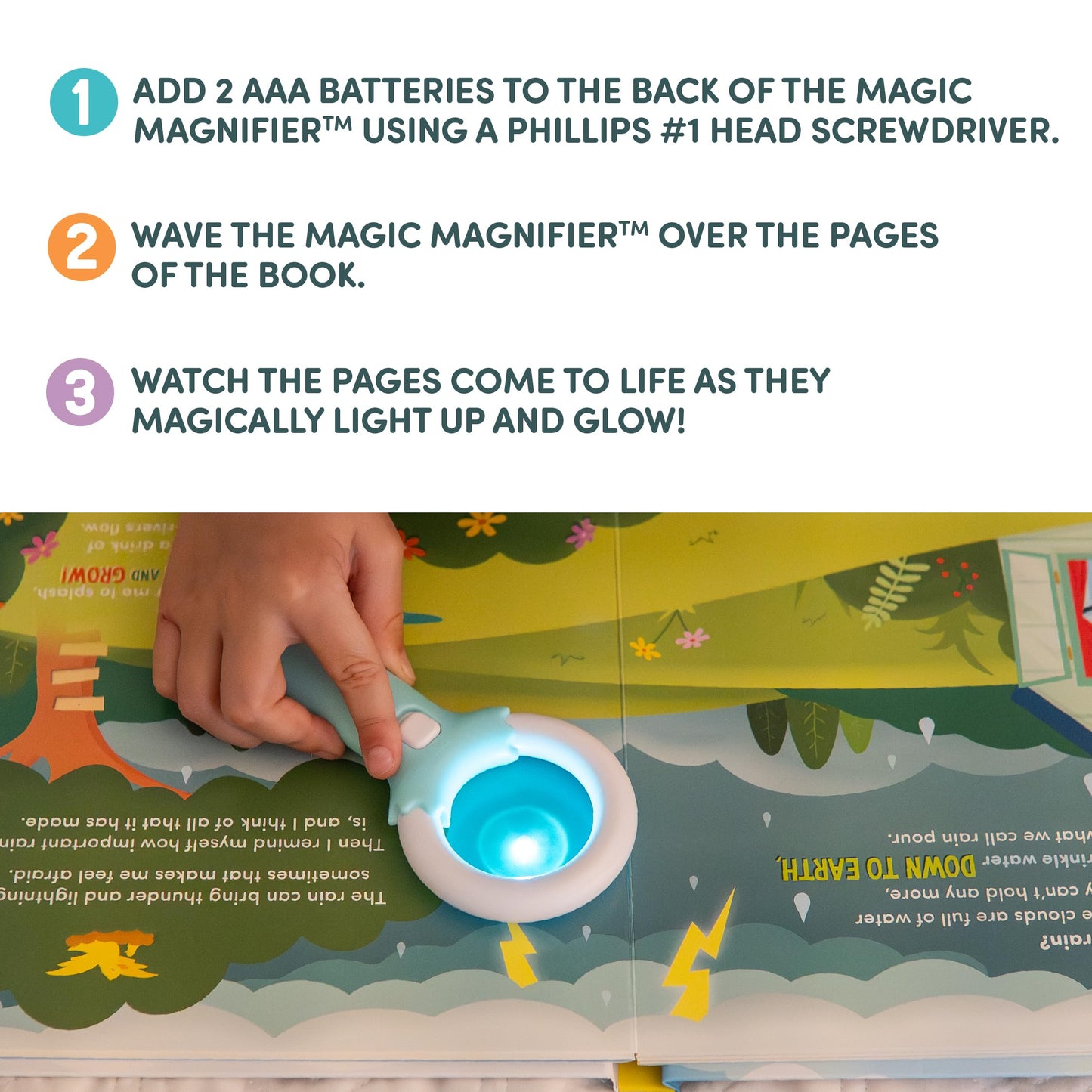 Glo Pals Alex Bath & Bedtime Bundle - Light Up Bath Toy with 1 Interactive Book, 2 Light Cubes & 1 Magic Magnifier - Toddler Bat