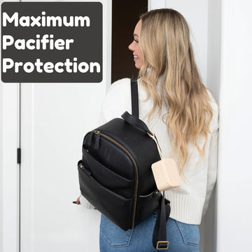 Baby 'S Aid Baby Silicone Pacifier Case For Diaper Bag, Stroller Or Purse | Fits 1-3 Pacifiers, Fully Sealable Closure | Bpa Fre