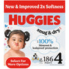 Huggies Size 4 Diapers, Snug & Dry Baby Diapers, Size 4 (22-37 Lbs), 186 Count (6 Packs Of 31), Packaging May Vary
