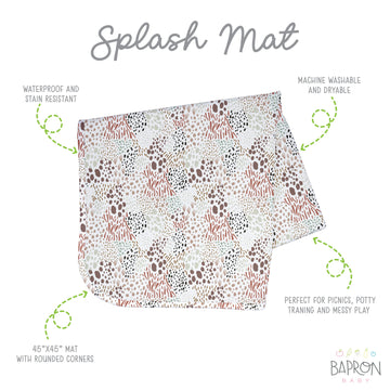 Bapronbaby Wild Splash Mat - Waterproof Catch-All For Under High Chairs, Floors, Tables, Playtime Or Arts & Crafts - Machine Was
