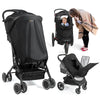 Orzbow Stroller Sun Shade, Breathable Sun Shade Cover for Stroller with Mosquito Net & Zip, Universal Baby Sun Shade with Double